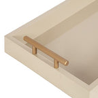 Kate and Laurel Lipton Modern Narrow Tray; 10 x 24; Sand; Midcentury Serving Tray for Storage and Display - color: Natural