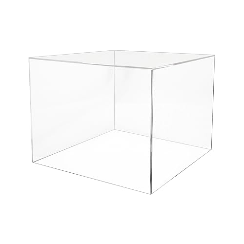 12" x 12" x 9" Riser Display Box Clear Acrylic Pedestal with One Open Side No Lid Versatile Square Dust Cover Retail Product Throne or Merchandise Storage Bin by Marketing Holders - color: Clear, size: 12"w x 12"d x 9"h