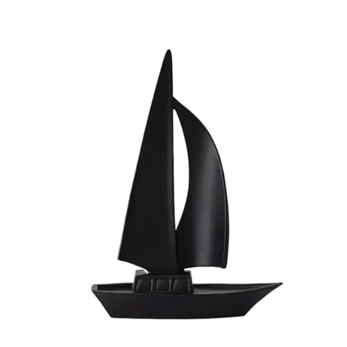 Statue Decorations Sailing Boat Ornaments Niche High-end Sense Light Luxury High-end Living Room Furniture Foyer Wine Cabinet TV Cabinet Decorations Home Decor Object(Black)