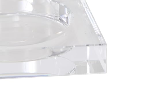Crystal Candle Dish — by Alice Lane Home Collection — Size Small — Clear K9 Crystal Design — Smooth, Round Cutout is Perfect for Your Favorite Candle or Diffuser — Centerpiece with Elevated Style - size: Small
