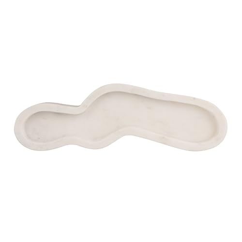 Bloomingville Organic-Shaped Marble Tray, White