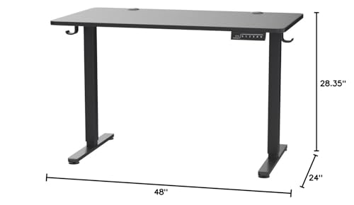 ErGear Height Adjustable Electric Standing Desk, 48 x 24 Inches Sit Stand up Desk, Memory Computer Home Office Desk, Black - color: Black, size: 47.2 x 23.6 Inches