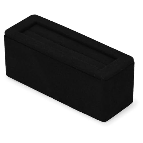 Microfiber Jewelry Ring Bangle Display Stand Rings Bangles Display Organizer Stand (Black) - size: 3.35" x 1.18" x 1.18"