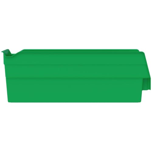 Akro-Mils 30120 Plastic Shelf Bins, Heavy Duty Storage Bins for Garage, Closet, and Drawer Organization, 12" x 4" x 4", Green, 24-Pack - color: Green