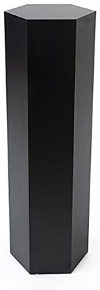 Displays2go Hexagonal Pedestal Display, Laminate, 42-inch Tall - Black (SMHEXPD42BLK) - size: 42”H
