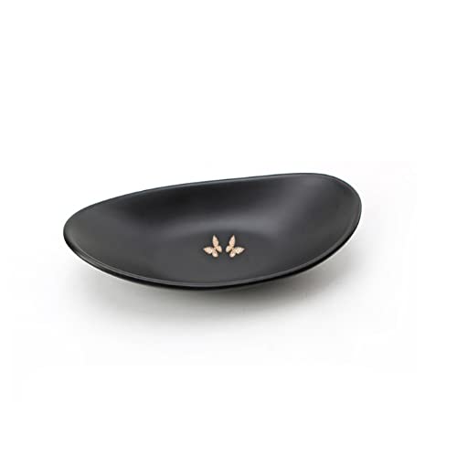 Black Ring Dish Centerpiece Jewelry Tray Key Tray Organizer for entryway, Dresser Decor Key Dish Jewelry Bowl Decorative Dish (Big Oval) - color: Big Oval