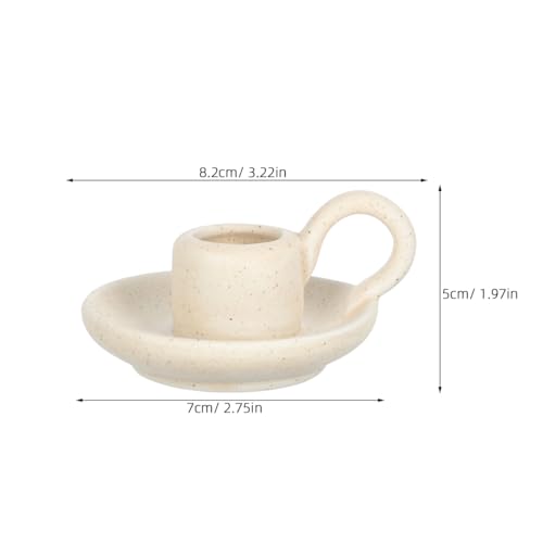 IMIKEYA Set of 2 Ceramic Candle Stands Nordic Design for Home Decor Wedding Banquet