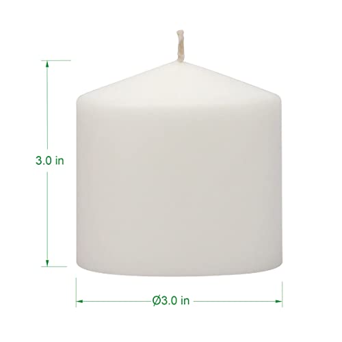 Stonebriar Unscented White Tall Pillar Candles, 18 Hour Burning Candle Pillars, Perfect for Decor, Weddings, Emergencies 3" X 3", 6 count - size: 3" x 3", style: Pack of 6