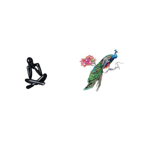 Baoblaze Abstract Figure Sculpture Decorative Figurine Collectible Desktop Ornament Modern Statue Retro Wall Decal Art Decor PVC Sticker for Living Room Kitche