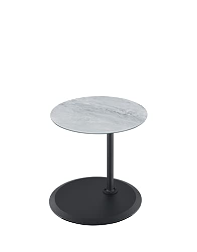 Small Drink Table,Height Adjustable Pedestal Table, Martini Tables, Side End Tables with Round Marble Top,Increase Size and Weighted Base for Living Room,Bedroom,Small Spaces - Gray - color: Marble-adjustable 1#