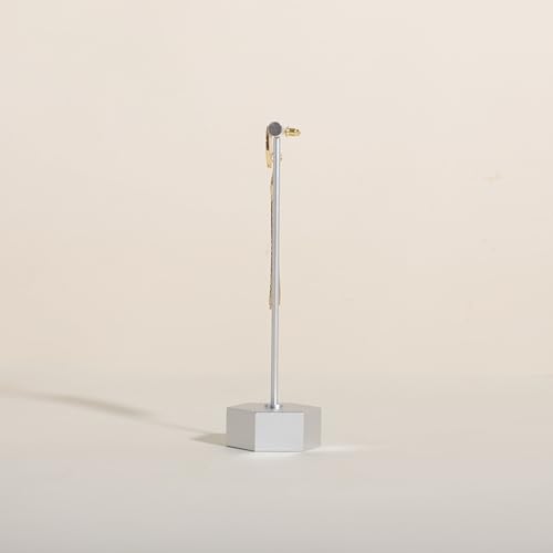 Silver earring display stand for selling, Metal earring T bar holder for show, Jewelry earring storage organizer, jewelry photography props (Hexagon base-Silver-High) - color: Silver, size: High