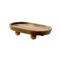 Vaveren Small Wooden Riser Wooden Pedestal for Display Tray Display Riser for Entry Table Farmhouse Kitchen Tabletop Centerpieces , Oval 11.8x19.8x4.3cm - color: Oval 11.8x19.8x4.3cm