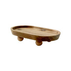 Vaveren Small Wooden Riser Wooden Pedestal for Display Tray Display Riser for Entry Table Farmhouse Kitchen Tabletop Centerpieces , Oval 11.8x19.8x4.3cm - color: Oval 11.8x19.8x4.3cm