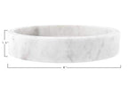 Creative Co-Op Minimalist Round Carved Marble Tray or Charcuterie Board, White - size: 8"