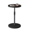Adjustable End Table, Small Round Side Table, Drink Table for Small Spaces, Pedestal Nightstand for Living Room, Bedroom, Sofa Couch, Black Wood Grain ET-010BW - color: Black Wood Grain