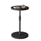 Adjustable End Table, Small Round Side Table, Drink Table for Small Spaces, Pedestal Nightstand for Living Room, Bedroom, Sofa Couch, Black Wood Grain ET-010BW - color: Black Wood Grain