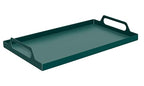 VANRA Metal Serving Tray Portable Bed Tray with Handles for Coffee Table, Living Room, Kitchen and Bathroom (Black Green) - color: Black Green