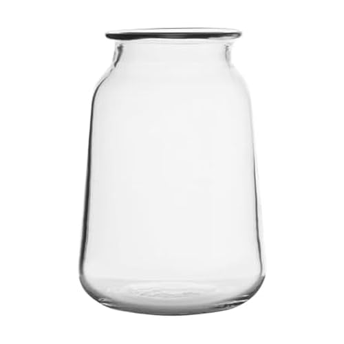 Elements Glass Milk Bottle Vase, for Use with Dried or Faux Flowers and Greenery, 4.2x4.2x4.72 Inch, Clear - size: 9.5 Inch