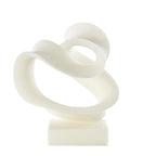Deco 79 Polystone Abstract Decorative Sculpture Twisted Wave Home Decor Statue with Elevated Base, Accent Figurine 17" x 11" x 19", White - size: 17" x 11" x 19"