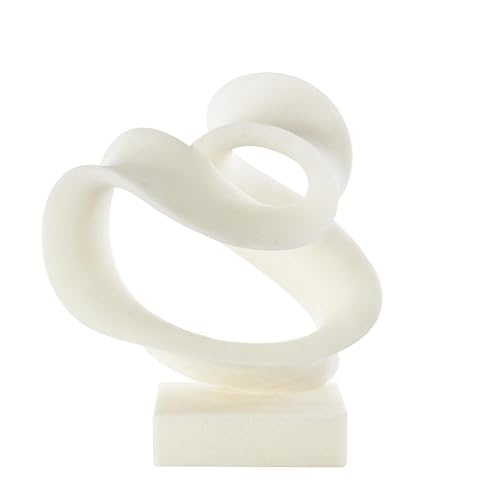 Deco 79 Polystone Abstract Decorative Sculpture Twisted Wave Home Decor Statue with Elevated Base, Accent Figurine 17" x 11" x 19", White - size: 17" x 11" x 19"