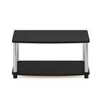 Furinno Turn-N-Tube No Tools 2-Tier Elevated TV Stand, Stainless Steel Tubes, Americano/Chrome, 13191AMSS - color: Americano/Chrome, size: 2-Tier