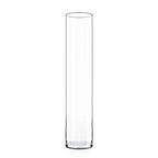 CYS Excel Clear Glass Cylinder Vase (H:24" D:4") | Multiple Size Choices Glass Flower Vase Centerpieces | Hurricane Floating Candle Holder Vase - size: H-24" D-4"
