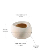 Serene Spaces Living Sienna Ivory Cement Bowl, Decorative Planter, 6" Diameter x 3.5" Tall - size: Pack 1