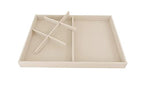 Premium Grade Beige Velvet Jewelry Organization Tray Multifunction 6 Grid Open Tray Drawer Insert Closet Divider Stackable Organizer - color: 6 Grid Open Tray
