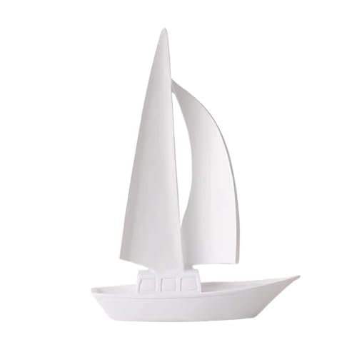 Statue Decorations Sailing Boat Ornaments Niche High-end Sense Light Luxury High-end Living Room Furniture Foyer Wine Cabinet TV Cabinet Decorations Home Decor Object(White)