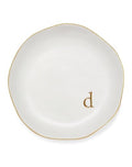 Personalized Ceramic Ring Dish - Monogrammed Jewelry Tray, Handcrafted Room Decor Engagement Wedding Present - Mothers Day Valentines Christmas Birthday Gift Women, Engraved Initial d - style: d
