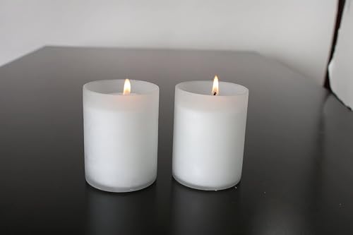 Hosley's Set of 12 Frosted White Glass Votive/Tea Light Holder. Ideal for Use with Tea Lights for Weddings, Parties, Aromatherapy, Votive Candle Gardens. Bulk Buy - color: Frost White, size: 12 count