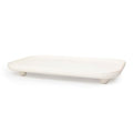 Travertine Marble Footed Tray in White Marble or Silver Travertine – Available in Two Sizes. (White, Large) - color: White, size: 13.8" x 7.9" x 1.4"