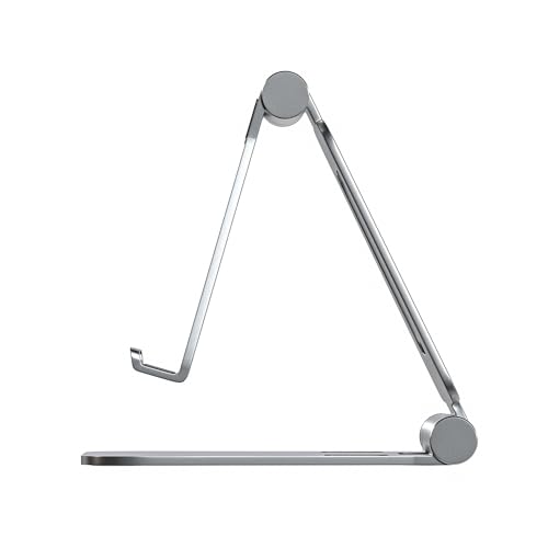Cell Phone Stand for Desk Phone Holder Foldable Portable Adjustable Cradle Dock Compatible with iPhone 17 16 15 14 13 Pro Max, iPhone 12 11 Plus SE XS XR 8 7, Office Desk Travel Accessories, Silver - color: Silver