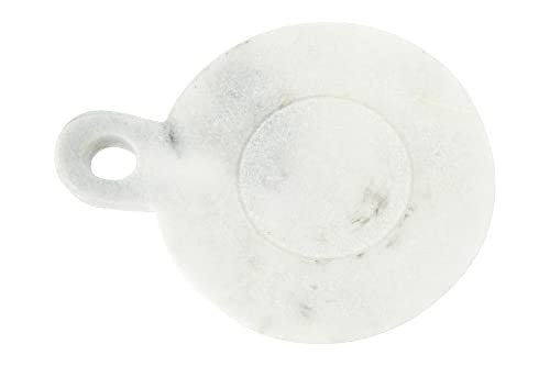 Creative Co-Op Small Marble Handle Dish, 5" x 3.5", White (DF2329) - color: White, size: 5" x 4"