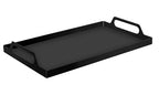 VANRA Metal Serving Tray Portable Bed Tray with Handles for Coffee Table, Living Room, Kitchen and Bathroom (Black) - color: Black
