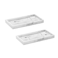 2 Packs Silicone Bathroom Vanity Tray Small 7.8" ＆ Small 7.8" Set, Rectangle Shatterproof Flexible Bathroom Tray for Soap Dispenser, Tissues, Candles, Towel, Plant, Perfume Key - color: White 7.8" & 7.8"