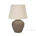 Nourison Home 20" Brown Matte Ceramic Table Lamp with Fabric Shade, Bedside Nightstand Lamp for Bedroom, Living Room, Entryway - color: Brown