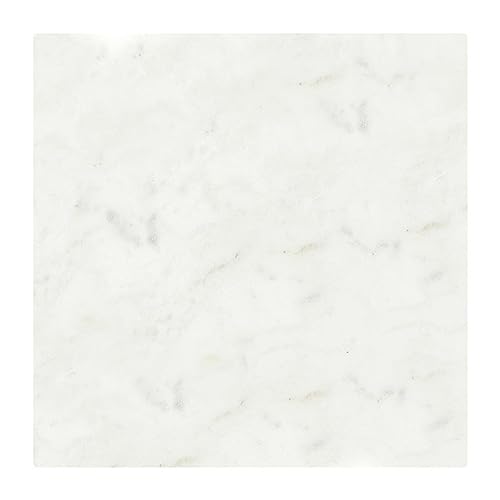 Santa Barbara Design Studio Marble Footed Serving Board Long-Lasting Durable Stone Tray, 12" Square, White
