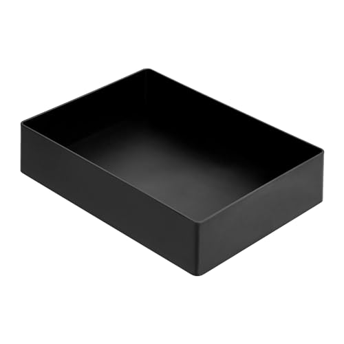 Amazon Basics Rectangular Plastic Desk Organizer with Storage Trays, Accessory Tray for Office Supplies and Pen Holder, 9.4 x 6.7 x 2 inch, Black - color: Black, style: 1 Pack
