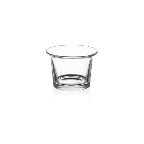 WGV Flare Lip Cylinder Tea Light Votive Candle Holder 2.4" W x 1.75" H, Clear Oyster Glass Cup, Small Accent Decor, 1 Pc - color: Clear-flare-2.4"