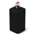 Microfiber Jewelry Ring Display Stand Rings Display Organizer Stand (Black, Medium) - size: 1.77" x 1.77" x 3.15"
