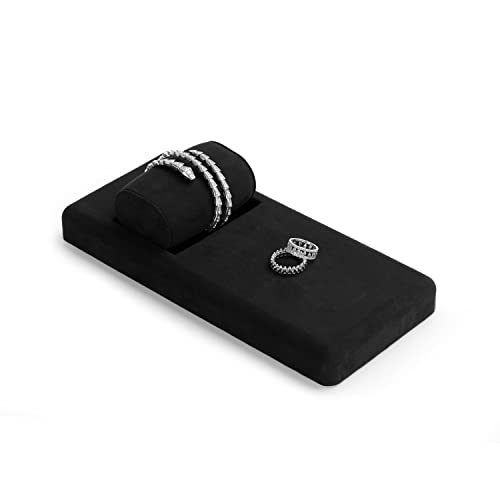 Oirlv Premium Black Microfiber Jewelry Display Tray Jewelry Display Set for Selling Small Bracelet Bangle Display Tray(TT07004) - size: Bracelet/Bangle tray