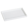 Bathroom Vanity Tray - 11'' Ceramic Rough-Textured Rectangle Countertop Tray, Heavy-Duty Perfume Organizer Plate, Jewelry Ring Tray, Kitchen Soap Dispenser Stone Trays, White - color: White