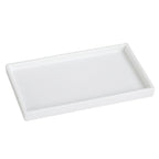 Bathroom Vanity Tray - 11'' Ceramic Rough-Textured Rectangle Countertop Tray, Heavy-Duty Perfume Organizer Plate, Jewelry Ring Tray, Kitchen Soap Dispenser Stone Trays, White - color: White