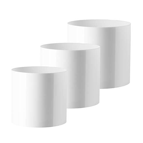 Royal Imports Flower Acrylic Vases Cylinders - Decorative Centerpiece Display for Home or Wedding - Non Breakable Plastic, Set of 3 (4", 5", 6") - White - size: 4",5",6" (set of 3)