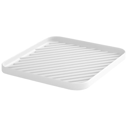 Silicone Organizer Tray for Kitchen Sink and Bathroom, Dishwasher Tray, Versatile Bathroom and Drawer Organizer Trays, Non-Slip Countertop (White) - color: White