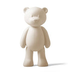 Bear Sculpture Statue Animal Figurine Gift Home Decor Modern Art for Living Room Bedroom Polyresin White 12 Inch