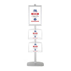 M&T Displays Free Standing Aluminum Display Stand Single Sided Document Brochure Sign Holder Front Loading Portrait Landscape Silver Snap Frame 1x(11x17) and 2 pcs Clear Acrylic Shelf 2x(8.5x11) Inch - color: Silver