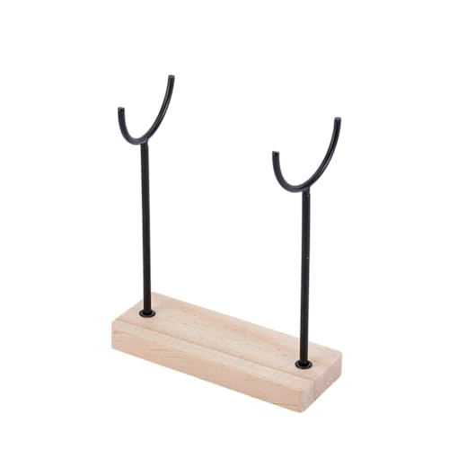 AHANDMAKER Crystal Stone Holder Display Stand Jewelry Organizer Stand with Wooden Base Detachable Jewelry Wrap Watch Organizer Holder for Necklaces Rings Bracelets Keychains Storage