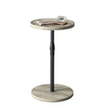Adjustable End Table, Small Round Side Table, Drink Table for Small Spaces, Pedestal Nightstand for Living Room, Bedroom, Sofa Couch, Oak ET-010QK - color: Oak